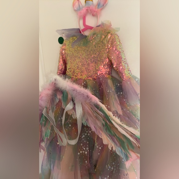 Girl unicorn dress with wings - Picture 3 of 6